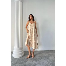 Dip Moda Kadın Fistolu Askılı Tam Boy Elbise DPG098