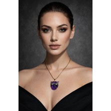 Solare Accessories Ametist Doğal Taş Kaplan Figürlü Kolye – Enerji ve Denge Taşı Kolyesi