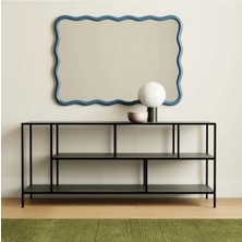 Merzana Metal Siyah Tv Ünitesi, Cam Raflı Tv Ünitesi