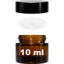 Afracam 10 ml Cam Kavanoz Amber 10 cc Mini Krem Kavanozu Siyah Kapaklı Kahverengi Lip Balm Seyahat Kabı 1 Adet