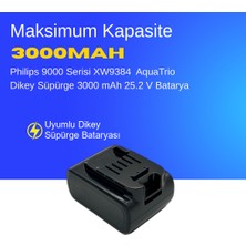 Philips 9000 Serisi XW9384 Aquatrio Dikey Süpürge 3000 mAh 25.2 V  Batarya – Orjinal Uyumlu Uzun Ömürlü, Yüksek Performans Pil