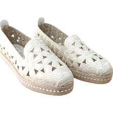 Bilener Green Mod 26Y923 Kadın Nakışlı Lazerli Espadril Babet Bej