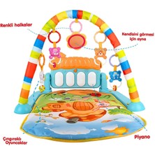 Babycim Piyanolu Mantar Desenli Bebek Oyun Halısı – Hayvan Figürlü