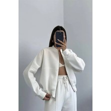 Dip Moda Kadın Penye 3 Iplik Şardonlu Kumaş DPMGTS022 - Ekru