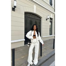 Dip Moda Kadın Kışlık Alt Üst Eşofman Takımı DPNB0022 - Ekru