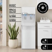 AQUAMARA Dokunmatik Su Sebili – Buz Makinalı, Gizli Damacana, Çocuk Kilidi, ECO Mod, Beyaz