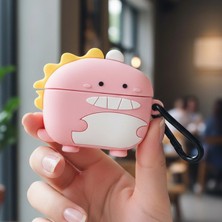 Caseonn Xiaomi Redmi Buds 8 Pro Kılıf Karakter Figürlü Dinazor Pembe