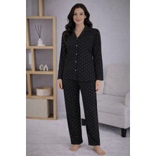 Pemilo Kadın 7119 Düğmeli Uzun Kol Pijama Takımı