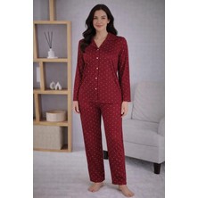 Pemilo Kadın 7124 Uzun Kol Düğmeli Pijama Takımı