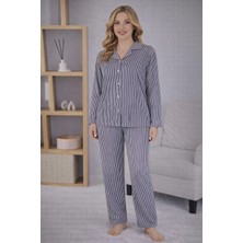 Pemilo Kadın 7122 Uzun Kol Düğmeli Pijama Takımı