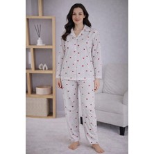 Pemilo Kadın 7114 Uzun Kol Düğmeli Pijama Takımı