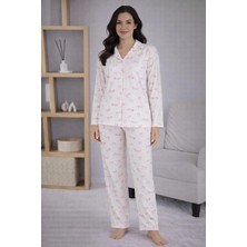 Pemilo Kadın 7117 Düğmeli Uzun Kol Pijama Takımı