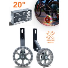 Mach 20 Jant Bisiklet Uyumlu Işıklı Yan Destek Tekerleği, Yardımcı Tekerlek Seti