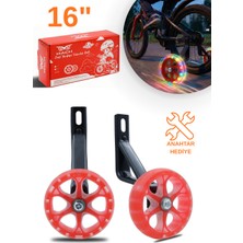 Mach 16 Jant Bisiklet Uyumlu Işıklı Yan Destek Tekerleği, Yardımcı Tekerlek Seti