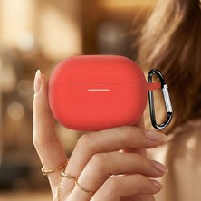 Caseonn Xiaomi Redmi Buds 8 Pro Kılıf Askı Aparatlı Mat Silikon Kırmızı