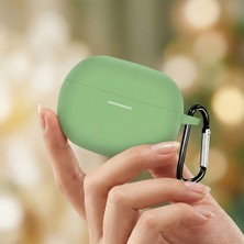 Caseonn Xiaomi Redmi Buds 8 Pro Kılıf Askı Aparatlı Mat Silikon Açık Yeşil