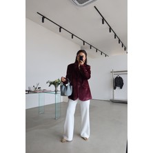 Özge Özgenç 4 Düğmeli Kadife Ceket