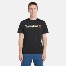 Timberland Linear Logo Erkek Siyah Yuvarlak Yaka Tişört
