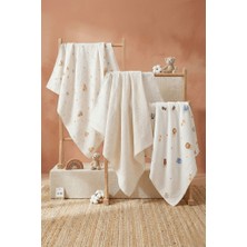 Luckka Little Organic's | 3’lü %100 Organik Pamuk Müslin Örtü - Battaniye Seti 75x80 cm | Oeko-tex | Gots - ZTBEST