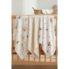 Luckka Little Organic's | 3’lü %100 Organik Pamuk Müslin Örtü - Battaniye Seti 75x80 cm | Oeko-tex | Gots - ZTBEST