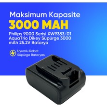 Philips 9000 Serisi XW9383/01 AquaTrio Dikey Süpürge 3000 mAh 25.2 V  Batarya – Orjinal Uyumlu Uzun Ömürlü, Yüksek Performans Pil