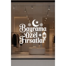 Mıgnatıs Bayrama Özel Fırsatlar Yazısı Cam Vitrin Sticker – Bayram Kampanyası Mağaza Çıkartması