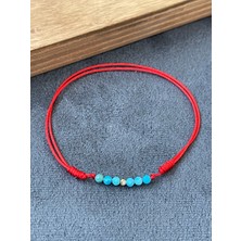 Aida Jewelss 14 Ayar Altın Dorika Detaylı Asansör Ipli Firuze Taşlı Altın Şans Bilekliği