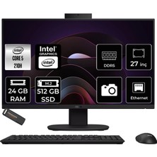 Asus V470 Intel Core 5 210H 24GB 512GB SSD 27" Fhd 100Hz Fdos All In One Bilgisayar & Per4 USB Bellek V470C516512B0DP312