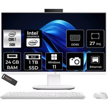 Asus V470 Core 7 240H All In One Bilgisayar 24GB RAM 1TB SSD 27" FHD 100Hz Win11 Home + Per4 USB V470C716512W0DP353
