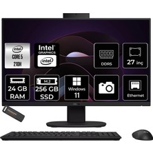 Asus V470 Intel Core 5 210H 24GB 256GB SSD 27" Fhd 100Hz W11P All In One Bilgisayar & Per4 USB Bellek V470C516512B0DP391