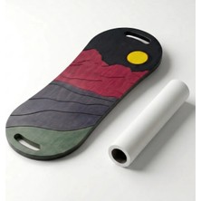 Wood Stone Art Denge Tahtası – Sörf Eğitim Tahtası – Kaykay Eğitim Tahtası – Balance Board – Roller Board – Renkli 73 x 28 cm