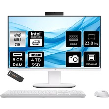 Asus V440 Intel Core 5 210H 8gb 4tb SSD 23.8" Fhd 100Hz Fdos All In One Bilgisayar & Per4 USB Bellek V440C58512W0DP305
