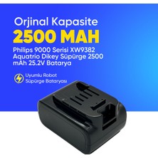 Philips 9000 Serisi XW9382 Aquatrio Dikey Süpürge 2500 mAh 25.2 V  Batarya – Orjinal Uyumlu Uzun Ömürlü, Yüksek Performans Pil
