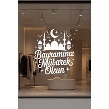 Mıgnatıs Bayramınız Mübarek Olsun Yazılı Cam Sticker – Mağaza Vitrin Dekoru