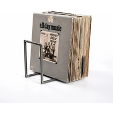 Merzana Metal Plaklık Lp Plak Standı – Dergilik ve Plak Organizeri Krom Modern Tasarım