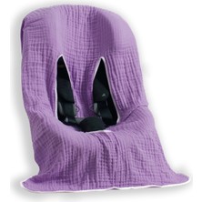 Zuppers Organik Pamuk Müslin Oto Koltuğu ve Anakucağı Kılıfı - Leylak