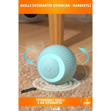 Letsii Akıllı Interaktif Kedi Oyuncak Topu Işıklı Titreşimli Hareket Sensörlü