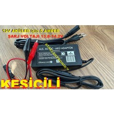 Ata Elektronik Pilsan Uyumlu Çocuk Oyuncak 12 Volt Aküler ( 5 Amper ) Için Şarj Aleti Cihazı Adaptör + Otomatik Voltaj Kesicili +Krokodil Timsah Kablolu Hediyeli