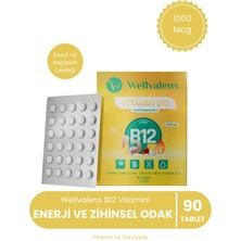 Wellvalens B12 Vitamin 1000 mcg Tablet – Günlük Enerji ve Destek | 90 Tablet