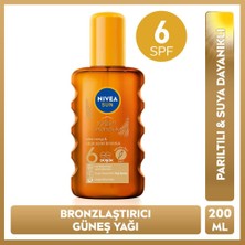 Nivea Sun Spf6 Bronzlaştırıcı Güneş Yağı 200 Ml,altın Rengi ve Parıltılı,suya Dayanıklı,e Vitamini,karoten