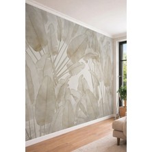 Dreamwall Dev Palmiye Yaprağı Desenli Pastel Modern Tek Parça Tekstil Duvar Kağıdı