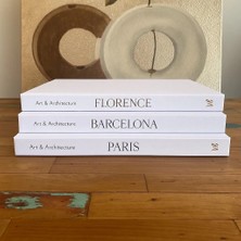 Dekoratif Kitap Kutu 3' Lü Set Beyaz (Gold Yazı)