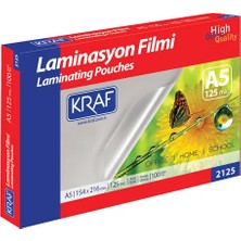 Kraf Laminasyon Filmi Parlak A5 125 Micron 100'lü