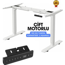 Vesamax Elektrikli Yüksekliği Ayarlanabilir Masa Ayağı Çift Motorlu, 2 Aşamalı, Beyaz Tablasız