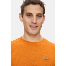 Ucla Taylor Kiremit Bisiklet Yaka Krinkıl Hafif Kumaş Metal Logolu Standard Fit Erkek Tshirt