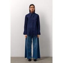 Molene Lacivert Çift Manşetli Regular Gömlek