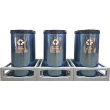 Palex Krom Üçlü Geri Dönüşüm Çöp Kovası