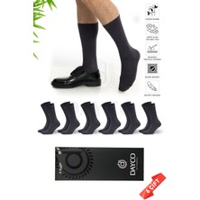 Dayco Premium Dikişsiz Klasik Uzun Füme Yazlık Erkek Bambu Soket Çorap 6lı Hediyelik Kutulu Set
