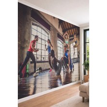 Dreamwall Modern Spor Salonu ve Fitness Motivasyon Temalı 3D Etkili Tek Parça Tekstil Duvar Kağıdı