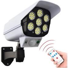 Gaman 3 Mod Dış Mekan Güneş Enerjili Hareket Sensörlü 77 Led, Siyah Güvenlik Kamerası Kablosuz Bahçe Aydınlatması